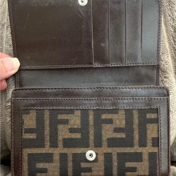 Fendi Jacquard & Leather Wallet - Picture 4 of 15